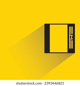 notebook icon with shadow on yellow background