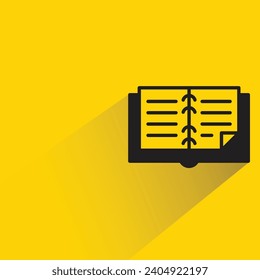 notebook icon with shadow on yellow background