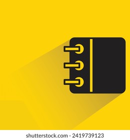 notebook icon with shadow on yellow background