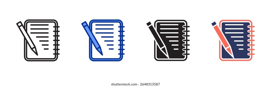 Notebook icon sheet multiple style collection