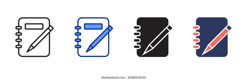 Notebook icon sheet multiple style collection