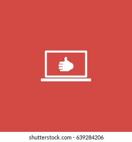 notebook icon. sign design. red background