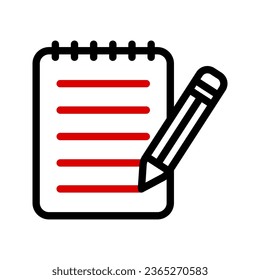 Icono de bloc de notas. inicio de sesión para concepto móvil y diseño web. ilustración vectorial