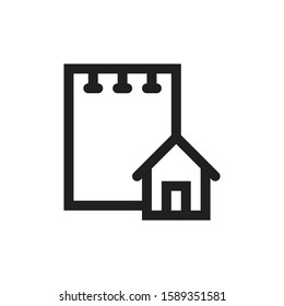 Notebook Icon. Notebook Sign Vector Illustration on White Background
