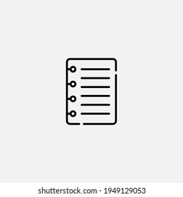 Vector de signo de icono de bloc de notas,Símbolo, ilustración de logotipo para web y móvil