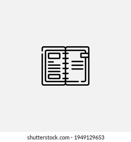 Vector de signo de icono de bloc de notas,Símbolo, ilustración de logotipo para web y móvil