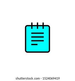 Notebook icon. Simple flat logo of notebook isolated on white background. Vector illustration.