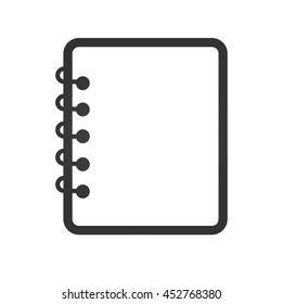 Notebook icon. Simple flat logo of notebook on white background. Vector illustration.