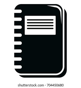 Notebook icon. Simple illustration of notebook vector icon for web