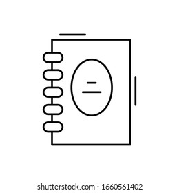 Notebook icon. Simple line, outline vector elements of office tool icons for ui and ux, website or mobile application