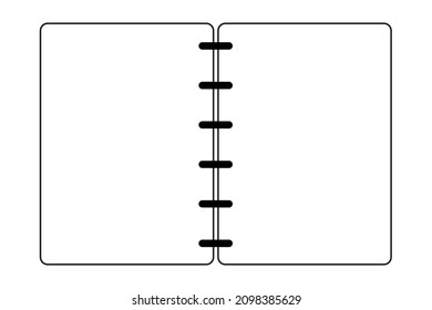 Notebook icon. Spiral ring. Outline symbol. Logo design. Simple art. Business concept. Vector illustration. Stock image. 