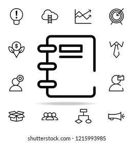 notebook icon. startups icons universal set for web and mobile on white background