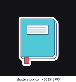 notebook icon, sticker,. vector illustration