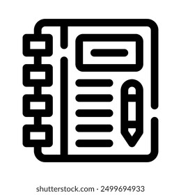 notebook icon with style outline