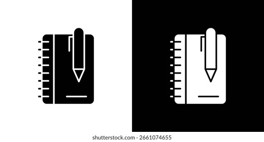 Colección de ícono de cuaderno. Vector plano ilustración de stock.