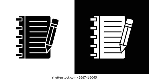 Notizbuchsymbolsammlung. Flache Vektorgrafik.