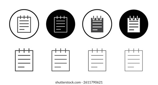Notebook icon Symbol line set