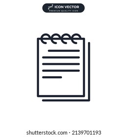 notebook icon symbol template for graphic and web design collection logo vector illustration