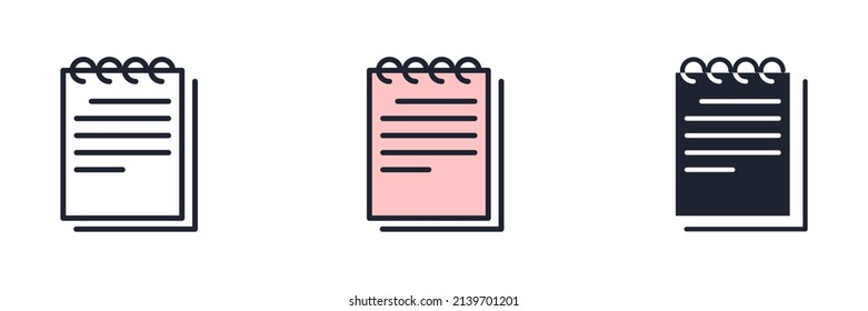 notebook icon symbol template for graphic and web design collection logo vector illustration