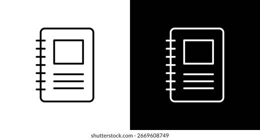 Notizbuchsymbolvorlage für Grafik- und Webdesign-Kollektion, Logo, Vektorgrafik