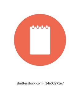 A notebook icon. A symbol of the notebook and writing. A symbol of a notepad.