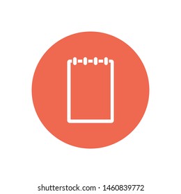 A notebook icon. A symbol of the notebook and writing. A symbol of a notepad.