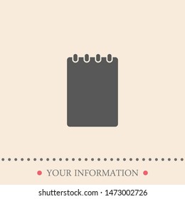 A notebook icon. A symbol of the notebook and writing. A symbol of a notepad.