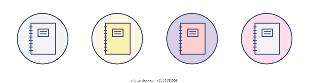 Notebook icon Thin line flat illustration