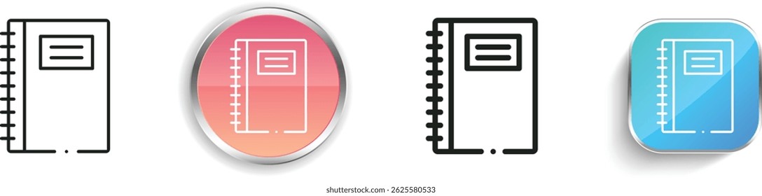 notebook icon. Thin Linear, Regular and Button Style Design Isolated On White Background