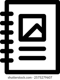 notebook icon. Thin Linear Style Design Isolated On White Background