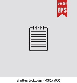 Notebook icon in trendy isolated on grey background.Vector illustration.