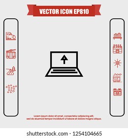 Notebook up icon vector