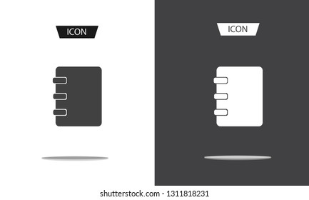 Notebook icon vector, address book icon isolated on white background