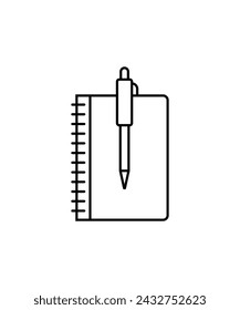 notebook icon, vector best line icon.