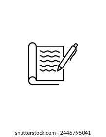 notebook icon, vector best line icon.