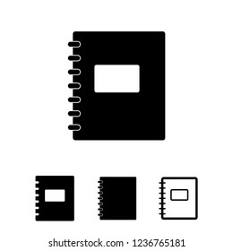 Notebook icon vector, book symbol set