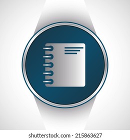 Notebook icon. Vector button   