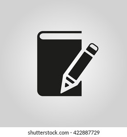 Notebook Icon. Vector Design. Diary And Sketchpad Symbol. Web. Graphic. JPG. AI. App. Logo. Object. Flat. Image. Sign. Eps. Art. Picture - Stock Vector