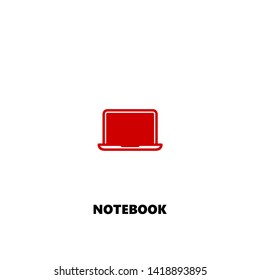 notebook icon. notebook vector design. sign design. red color