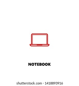 notebook icon. notebook vector design. sign design. red color