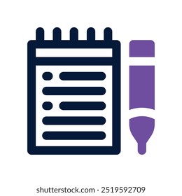 notebook icon. vector dual tone icon for your website, mobile, presentation, and logo design.