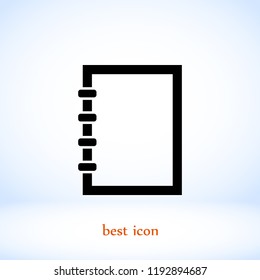 Notebook icon, Vector EPS 10 illustration style