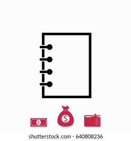 Notebook icon, Vector EPS 10 illustration style