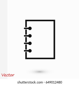 Notebook icon, Vector EPS 10 illustration style