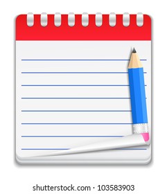 Notebook Icon, vector eps10 illustration