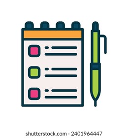 notebook icon. vector filled color icon for your website, mobile, presentation, and logo design.