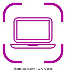 Notebook icon vector in focus. White background