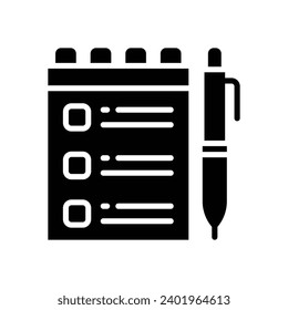 notebook icon. vector glyph icon for your website, mobile, presentation, and logo design.