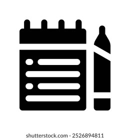notebook icon. vector glyph icon for your website, mobile, presentation, and logo design.