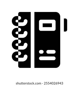 notebook icon. vector glyph icon for your website, mobile, presentation, and logo design.